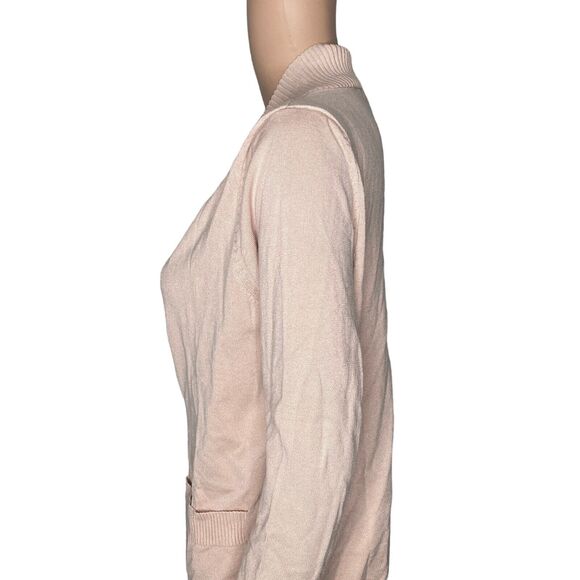 Voianlimo Sweater Womens Large Pink Open Front Long Cardigan - Picture 11 of 13